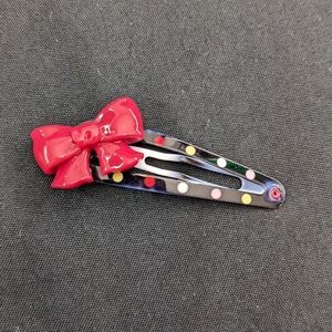 Gymboree Polka Dot Hair Clip with Pink Bow